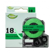 艾洁 爱普生  18mm绿底黑字标签色带  适用EPSON LW400;LW700;LW600P;LW1000P LK-5GBP