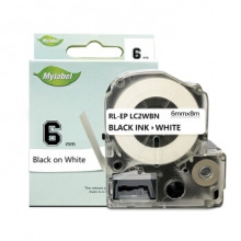 艾洁 爱普生6mm白底黑字标签色带 适用EPSON LW400;LW700;LW600P;LW1000P;LWZ900 LK-2WBN