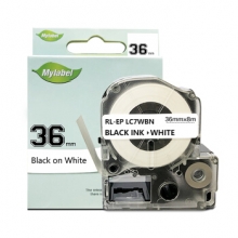艾洁 爱普生  36mm白底黑字标签色带  适用EPSON LW1000P;锦宫SR900C LK-7WBN