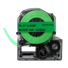 艾洁 爱普生 12mm绿底黑字标签色带  适用EPSON LW300;LW400;LW700;LW600P;LW1000P LK-4GBP