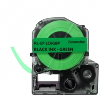 e代经典 爱普生24mm绿底黑字标签色带 适用EPSON LW600P;LW700;锦宫SR530C;SR550CC LK-6GBP