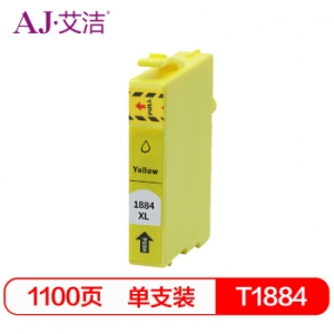 艾洁 T1884  墨盒黄色 适用爱普生 WF3641 WF7111 WF7621 WF7218 WF7728