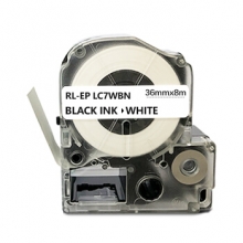 e代经典 爱普生36mm白底黑字标签色带 适用EPSON LW1000P;锦宫SR900C LK-7WBN