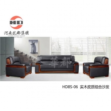 华都 HD8S-06 实木皮质组合沙发