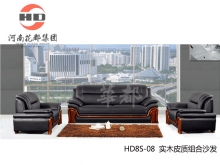 华都 HD8S-08 实木皮质组合沙发