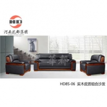 华都 HD8S-06 实木皮质组合沙发