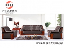 华都 HD8S-02实木皮质组合沙发