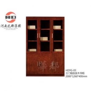 华都 HDYG-03 三门组合实木书柜