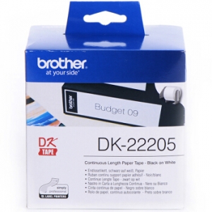 兄弟（brother）DK-22205 标签色带62mm*30.48m白底/黑字(纸质)热敏标签打印纸不干胶
