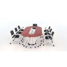 荣青 RQ-定做椭圆移动会议桌+12把椅子