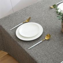 国产 纯色布艺桌布 棉麻亚麻加厚素色简约餐桌布 灰色 定制