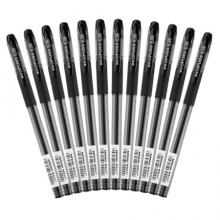 晨光(M&G)文具0.38mm黑色中性笔 全针管签字笔 水晶系列水笔 12支/盒AGP63201 （计价单位：支）