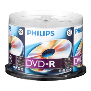 飞利浦（PHILIPS）DVD-R空白光盘/刻录盘 16速4.7G 桶装50片