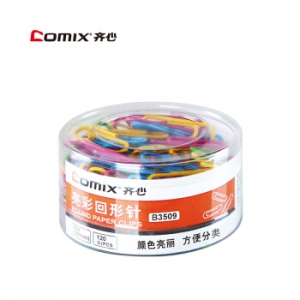 齐心（COMIX） B3509 彩色回形针 29mm 120枚/筒