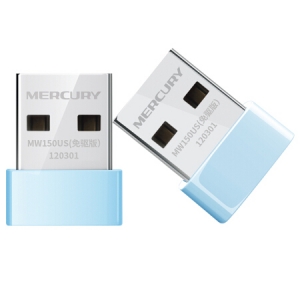 水星MW150US免驱版无线网卡150M蓝USB2.0微小型(个)