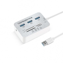 酷比客 LCHC20WH USB3.0 3口扩展坞集线器/带读卡器 /白色