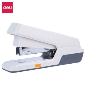 得力(deli) 0476 创新型12#省力订书机 推出式两段结构订书器 白色