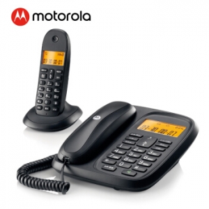 摩托罗拉(Motorola) CL101C 数字无绳电话机 无线座机 子母机一拖一 黑色