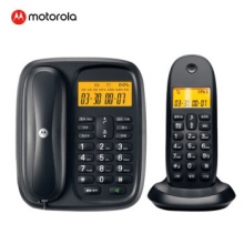 摩托罗拉(Motorola) CL101C 数字无绳电话机 无线座机 子母机一拖一 黑色
