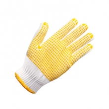 谋福CNMF8032 漂白棉纱点珠点胶手套防滑耐磨PVC点塑手套 （漂白点珠手套） 白色 10付起送