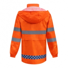 谋福 CNMF 9296 橙色园林雨衣套装 分体环卫雨衣安全警示 YGC05 170