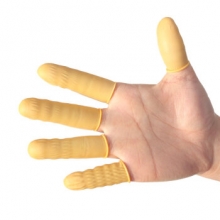 谋福CNMF L9530 防滑手指套 点钞手指套 工作橡胶手指套 （ 米黄色 200个/盒）
