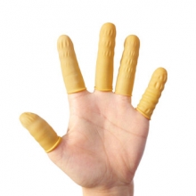 谋福CNMF L9530 防滑手指套 点钞手指套 工作橡胶手指套 （ 米黄色 200个/盒）