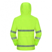 谋福 YGL01安全反光分体执勤雨衣雨裤服装套装 荧光绿 YGL01(M-3XL)