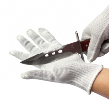 谋福CNMF L91822 防割手套 防刺手套 防身防护钢丝手套 （白色防割款 均码）