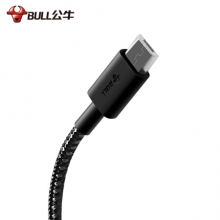 公牛 BULL J510B(S)活力黑尼龙编织数据线 USB安卓接口 全长1米 支持vivo/OPPO/华为/三星等
