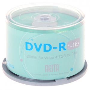 铼德(ARITA) e时代系列 DVD-R 16速4.7G 空白光盘/光碟/刻录盘 50片/桶
