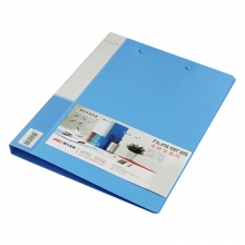 得力（deli）5302 实用文件夹 A4双强力夹 蓝色 单只装