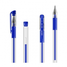 得力 6600 拔盖子弹头中性笔 0.5mm（计价单位：支） 蓝色 (12支/盒)