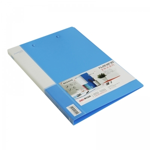 得力（deli）5302 实用文件夹 A4双强力夹 蓝色 单只装
