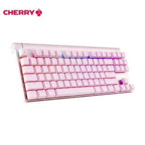 樱桃（CHERRY）MX8.0 G80-3888HYAEU-9粉 有线键盘 87键RGB背光 粉色 樱桃红轴
