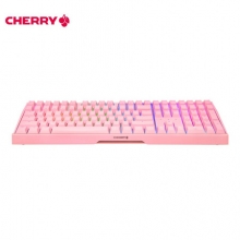 樱桃（Cherry）MX3.0S RGB G80-3874HSAEU-9 机械键盘 有线键盘  无钢板RGB灯效 粉色 青轴