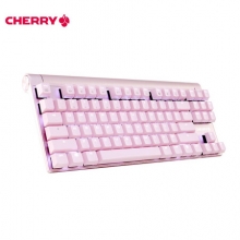 樱桃（CHERRY）MX8.0 G80-3880HYAEU-9粉 机械键盘 有线键盘  87键单色背光 粉色 樱桃红轴