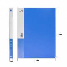 得力(deli) 27018 A4金属单强力夹+插页袋硬文件夹 蓝色