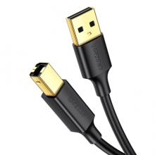 绿联（UGREEN）USB2.0高速打印机线 AM/BM方口镀金接头数据线 通用惠普HP佳能爱普生打印机连接线3米 黑10351