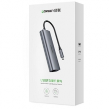 绿联 CM230 Type-C转3.5mm音频+USB-C母转换器 深空灰 60718