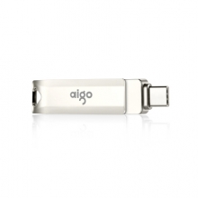 爱国者（aigo）64GB Type-C USB3.1 手机U盘 U351高速读写款 银色 双接口手机电脑用