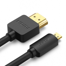 绿联（UGREEN）Micro HDMI转HDMI转接线 微型HDMI4K高清转换线 笔记本电脑平板接电视投影仪连接线 1米 30148 HD127
