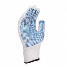 代尔塔 208006 点塑线手套(TP169白色/蓝色(单位：双)
