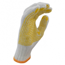 海太尔 海太尔 PVC点塑手套 0003  （均码 手背为全棉纱线 手掌为黄色点珠）