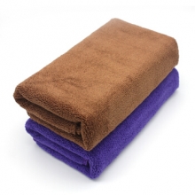 天气不错 超细纤维洗车毛巾加厚型 30*70cm两条装 蓝色+咖啡色 高品质擦车毛巾吸水抹布  汽车用品