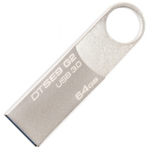 金士顿（Kingston）64GB USB3.0 U盘 DTSE9G2 银色 金属外壳 高速读写 DTSE9G2/64GB
