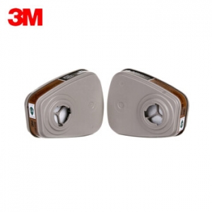 3M 6001CN 滤毒盒 防护有机蒸气有机气体及蒸气如苯及同系物汽油丙酮二硫化碳醚等 2个/包 1包装