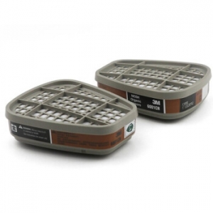 3M 6001CN 滤毒盒 防护有机蒸气有机气体及蒸气如苯及同系物汽油丙酮二硫化碳醚等 2个/包 1包装