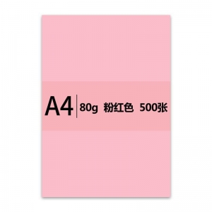 传美 彩色复印纸 A4 80G 500张/包 5包/箱 粉红色