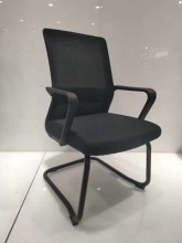 国产职员工椅家用办公椅电脑椅网布椅子 黑框黑色半架款